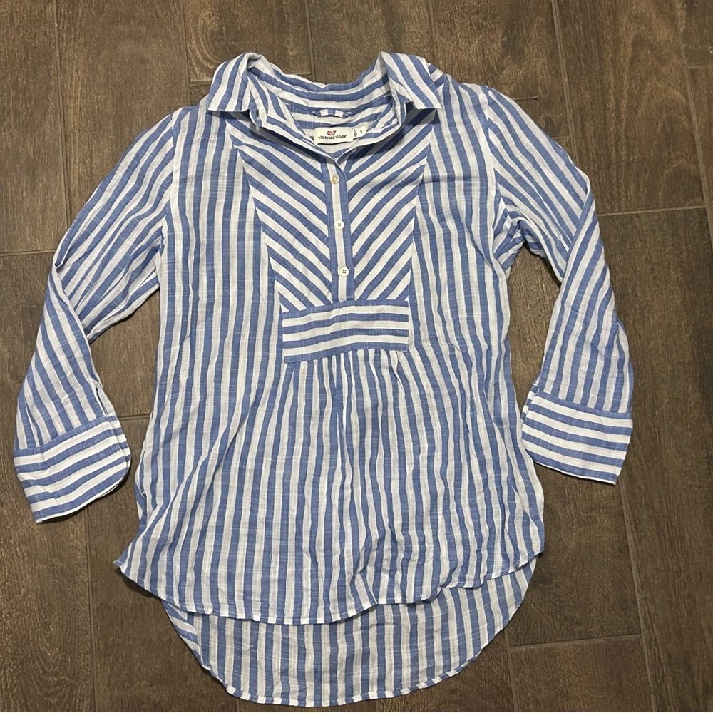 Vineyard Vines Blue and White Striped Tunic Top